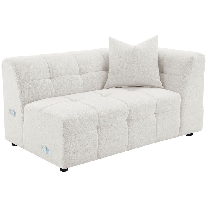 Everly Boucle Upholstered Extra Long Sofa Off White - Walo Furniture