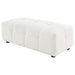 Everly Boucle Upholstered Rectangular Ottoman Off White - Walo Furniture