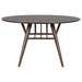 Everton 5 - piece Round 53 - inch Dining Table Set Dark Walnut - Walo Furniture