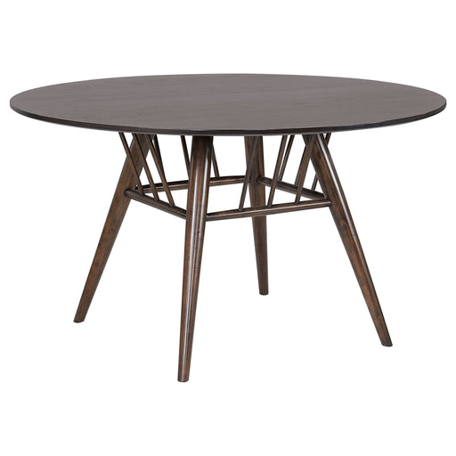 Everton Round 53 - inch Wood Dining Table Dark Walnut - Walo Furniture