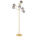 Exline 62 - inch Molecular Smoked Orb Metal Floor Lamp Gold - Walo Furniture