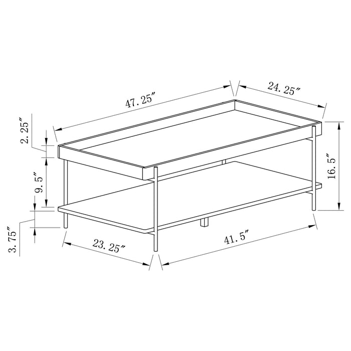 Fallon Rectangular Engineered Wood Coffee Table Light Brown - Walo Furniture