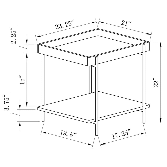 Fallon Square Engineered Wood End Table Light Brown - Walo Furniture