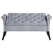 Farrah Velvet Upholstered Rolled Arm Storage Bench Silver - Walo Furniture