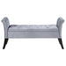 Farrah Velvet Upholstered Rolled Arm Storage Bench Silver - Walo Furniture