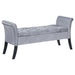 Farrah Velvet Upholstered Rolled Arm Storage Bench Silver - Walo Furniture