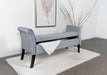 Farrah Velvet Upholstered Rolled Arm Storage Bench Silver - Walo Furniture