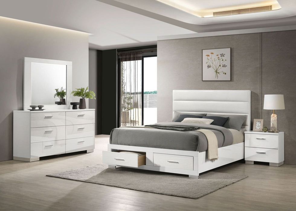 Felicity 4 - piece Eastern King Platform Bedroom Set White - Walo Furniture