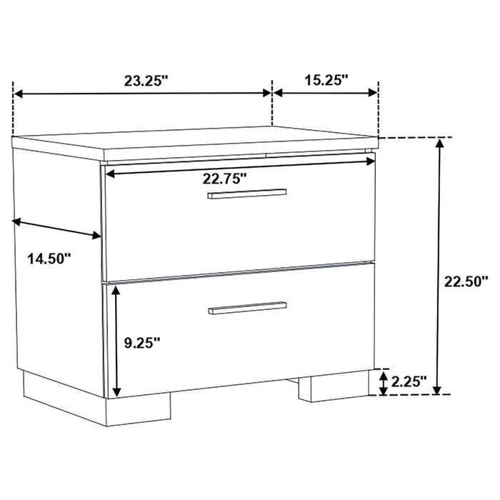 Felicity 4 - piece Queen Bedroom Set White High Gloss - Walo Furniture