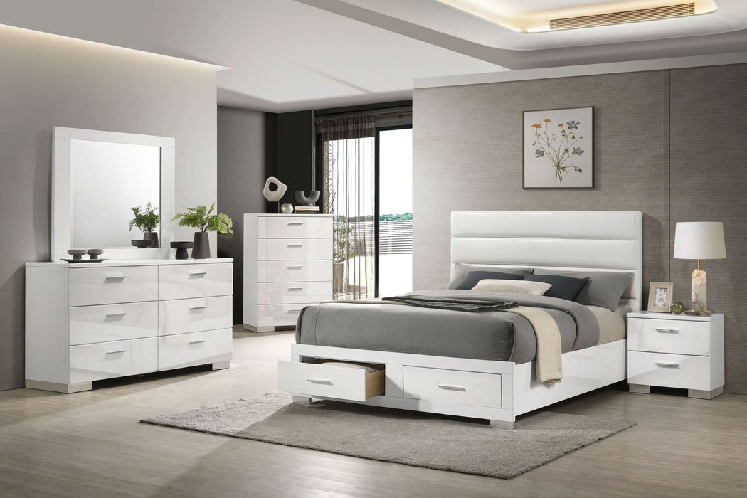 Felicity 5 - piece California King Platform Bedroom Set White - Walo Furniture