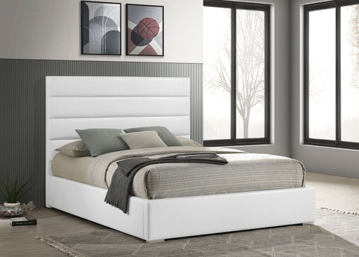 Felicity 53 - inch Upholstered Eastern King Platform Bed White - Walo Furniture