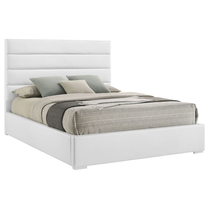 Felicity 53 - inch Upholstered Eastern King Platform Bed White - Walo Furniture