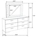 Felicity 6 - drawer Dresser with LED Mirror White High Gloss - Walo Furniture