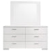 Felicity 6 - drawer Wood Dresser with Mirror White High Gloss - Walo Furniture