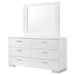 Felicity 6 - drawer Wood Dresser with Mirror White High Gloss - Walo Furniture