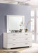 Felicity 6 - drawer Wood Dresser with Mirror White High Gloss - Walo Furniture