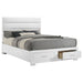 Felicity Eastern King Storage Bed White High Gloss - Walo Furniture