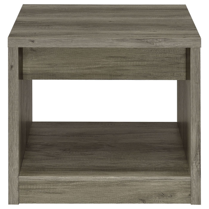 Felix 1 - drawer Engineered Wood Side End Table Grey Driftwood - Walo Furniture