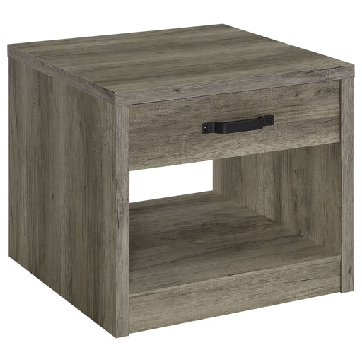 Felix 1 - drawer Engineered Wood Side End Table Grey Driftwood - Walo Furniture