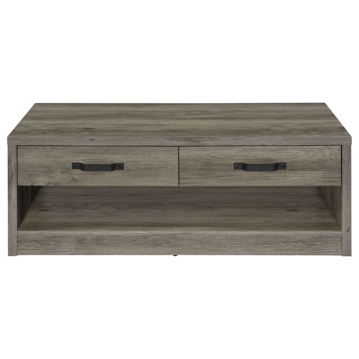 Felix 2 - drawer Engineered Wood Coffee Table Grey Driftwood - Walo Furniture