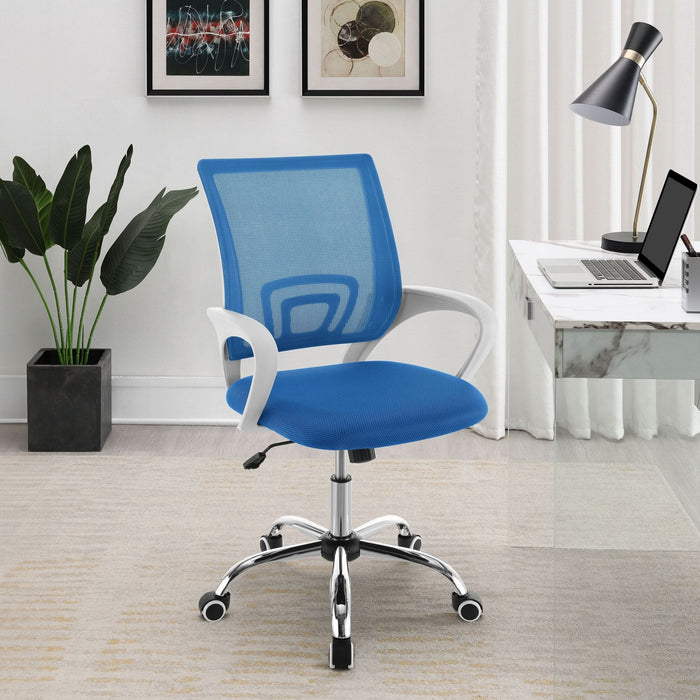 Felton Upholstered Adjustable Home Office Desk Chair Blue - Walo Furniture