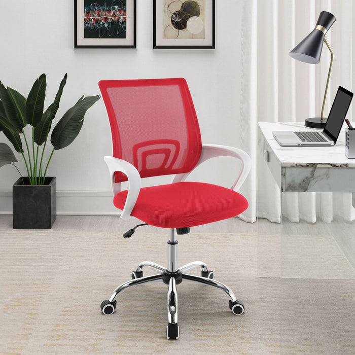 Felton Upholstered Adjustable Home Office Desk Chair Red - Walo Furniture