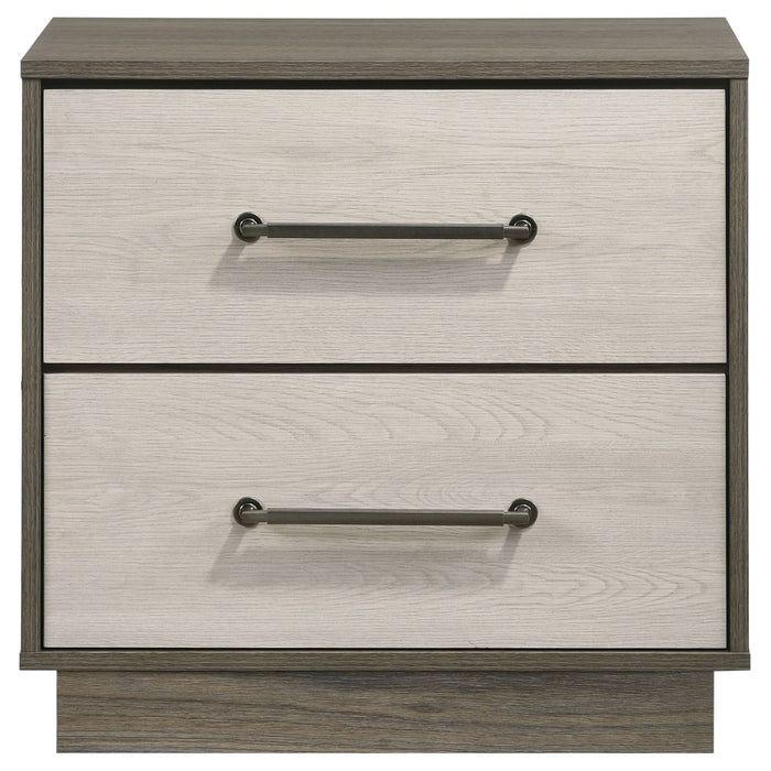 Fenwick 2 - drawer Nightstand Bedside Table Grey Oak - Walo Furniture