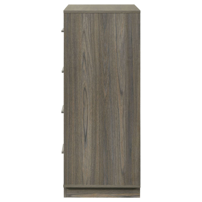 Fenwick 4 - drawer Chest of Drawers Grey Oak - Walo Furniture