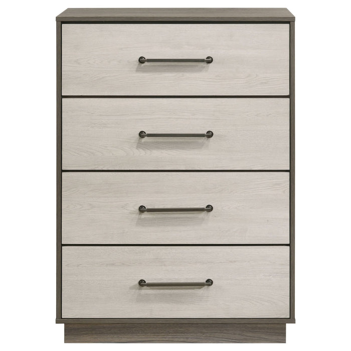 Fenwick 4 - drawer Chest of Drawers Grey Oak - Walo Furniture