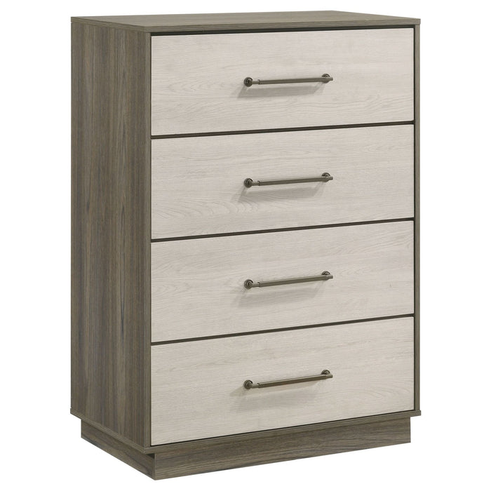 Fenwick 4 - drawer Chest of Drawers Grey Oak - Walo Furniture