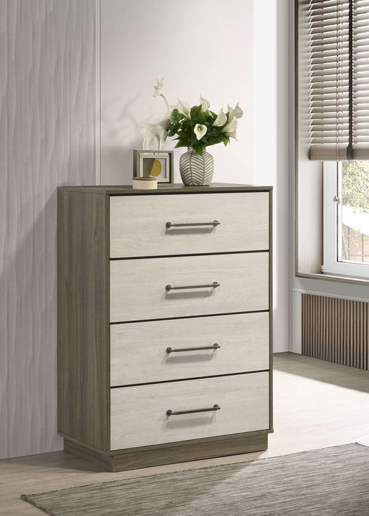 Fenwick 4 - drawer Chest of Drawers Grey Oak - Walo Furniture