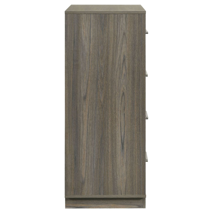 Fenwick 4 - drawer Chest of Drawers Grey Oak - Walo Furniture