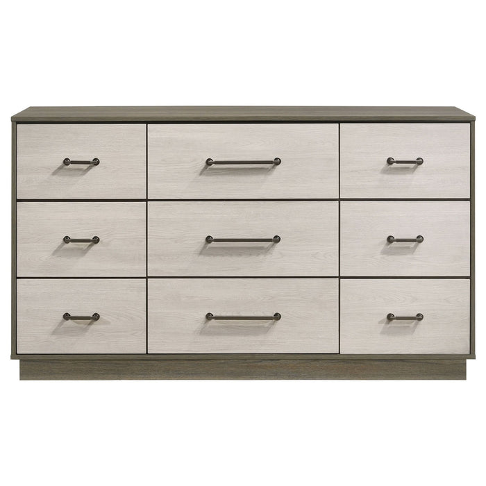 Fenwick 9 - drawer Dresser Grey Oak - Walo Furniture