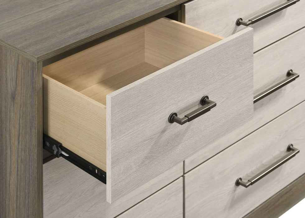 Fenwick 9 - drawer Dresser with Mirror Grey Oak - Walo Furniture