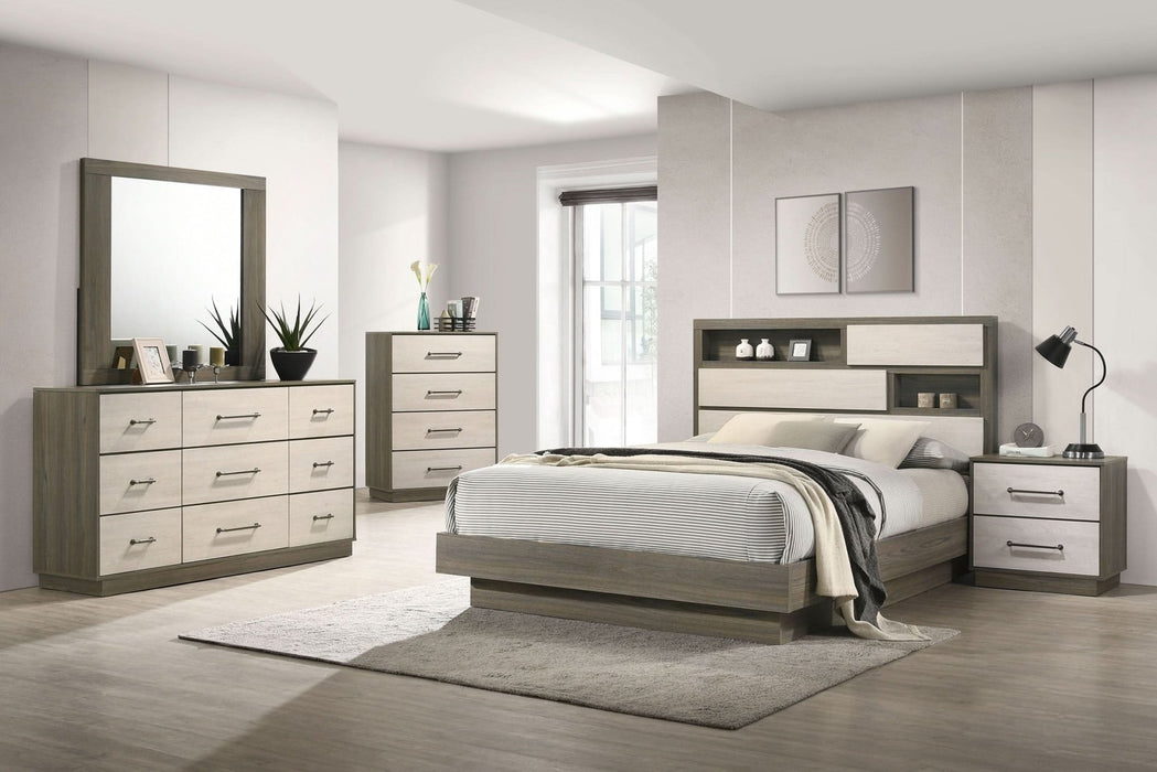 Fenwick 9 - drawer Dresser with Mirror Grey Oak - Walo Furniture