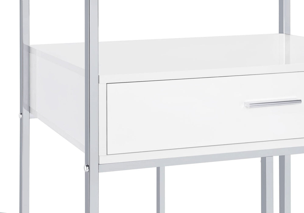 Figueroa 5 - shelf LED Wine Storage Bar Cabinet White High Gloss - Walo Furniture