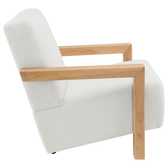 Fitzroy Boucle Upholstered Accent Arm Chair Ivory - Walo Furniture