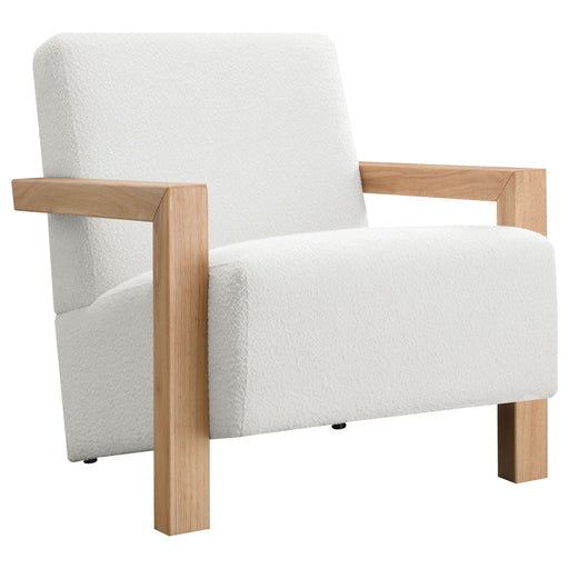 Fitzroy Boucle Upholstered Accent Arm Chair Ivory - Walo Furniture