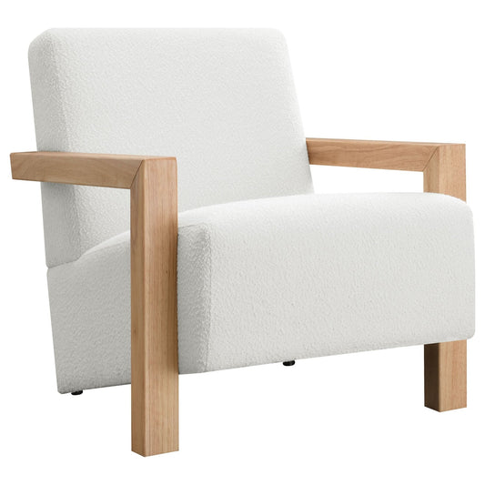 Fitzroy Boucle Upholstered Accent Arm Chair Ivory - Walo Furniture