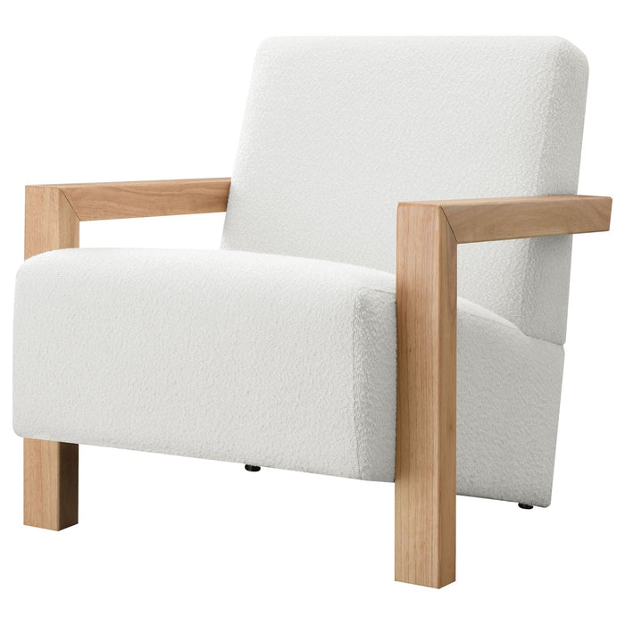 Fitzroy Boucle Upholstered Accent Arm Chair Ivory - Walo Furniture