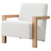 Fitzroy Boucle Upholstered Accent Arm Chair Ivory - Walo Furniture