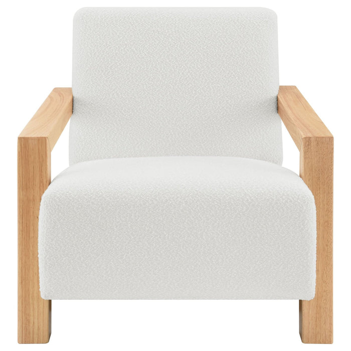 Fitzroy Boucle Upholstered Accent Arm Chair Ivory - Walo Furniture