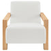 Fitzroy Boucle Upholstered Accent Arm Chair Ivory - Walo Furniture