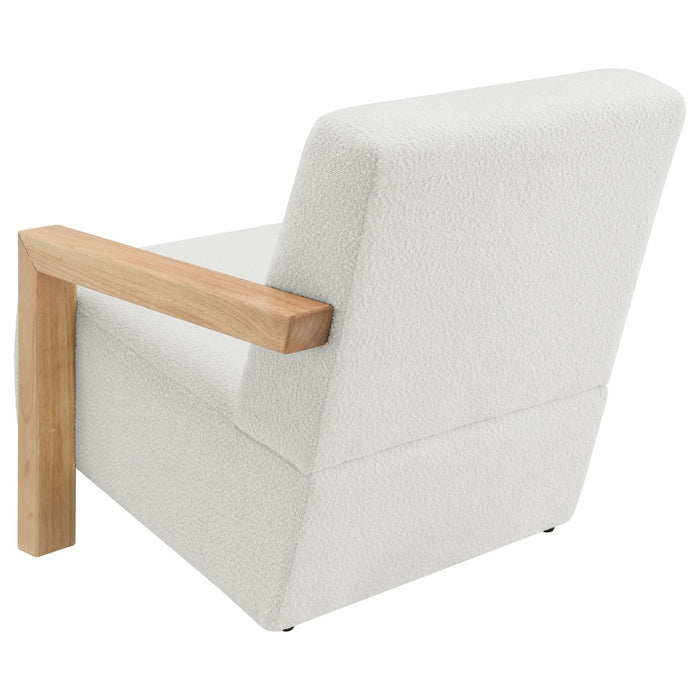 Fitzroy Boucle Upholstered Accent Arm Chair Ivory - Walo Furniture