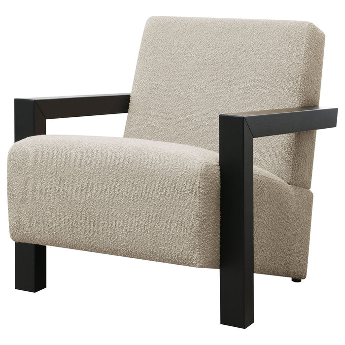 Fitzroy Boucle Upholstered Accent Arm Chair Latte - Walo Furniture