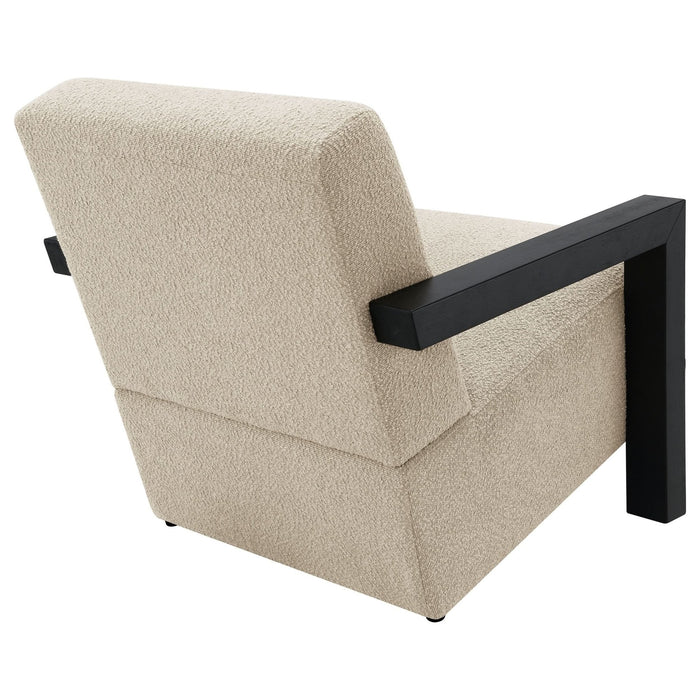 Fitzroy Boucle Upholstered Accent Arm Chair Latte - Walo Furniture