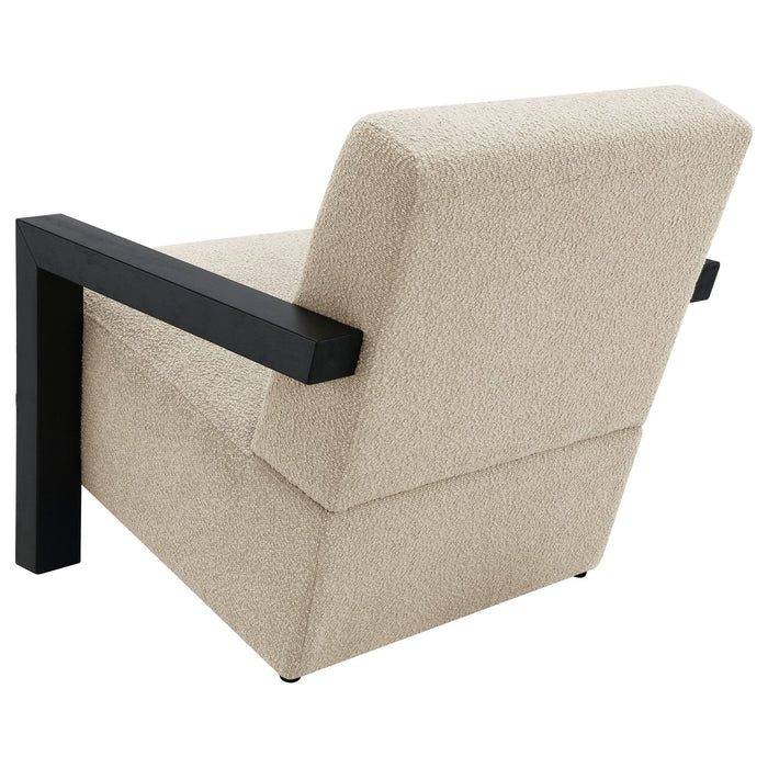 Fitzroy Boucle Upholstered Accent Arm Chair Latte - Walo Furniture