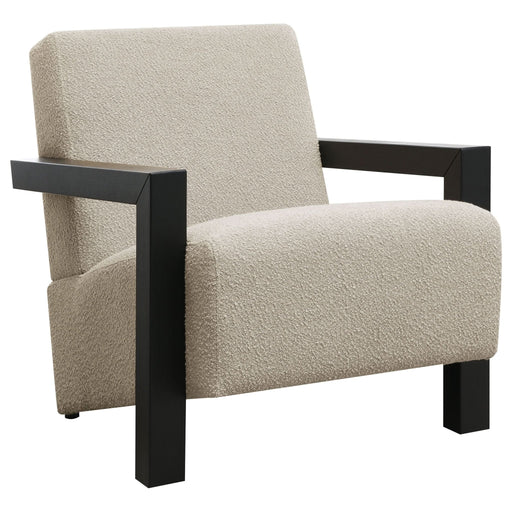 Fitzroy Boucle Upholstered Accent Arm Chair Latte - Walo Furniture