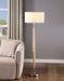 Flanary 58 - inch Drum Shade Tapered Floor Lamp Natural - Walo Furniture