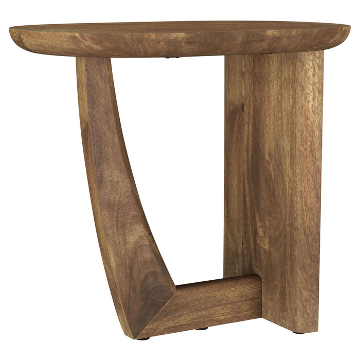 Fletcher Oval Solid Mango Wood Accent Side Table Brown - Walo Furniture